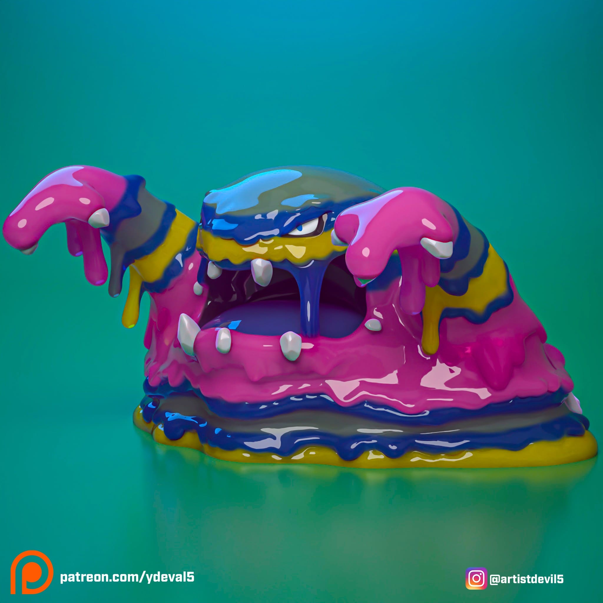 P站图纸印象馆 Ydeval 精灵宝可梦 阿罗拉臭臭泥 Ydeval 精灵宝可梦 阿罗拉臭臭泥