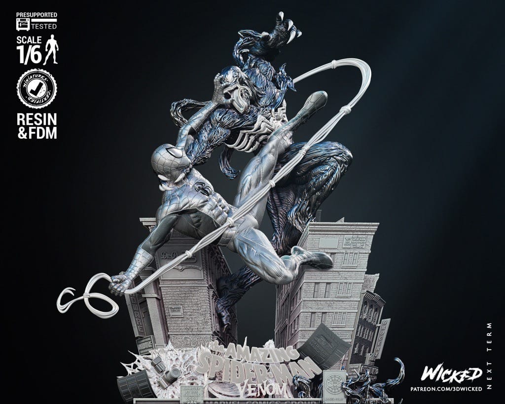 P站图纸印象馆 3DWicked 漫威 蜘蛛侠VS毒液 3DWicked 漫威 蜘蛛侠VS毒液