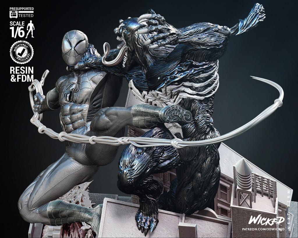 P站图纸印象馆 3DWicked 漫威 蜘蛛侠VS毒液 3DWicked 漫威 蜘蛛侠VS毒液