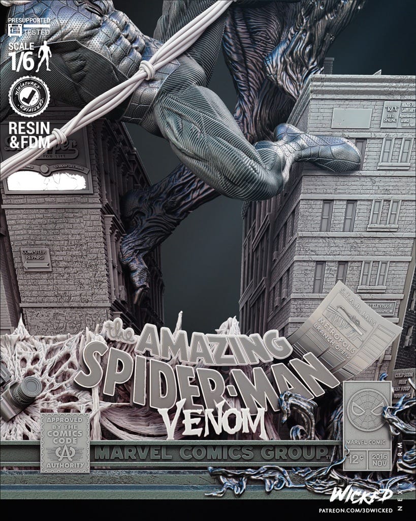 P站图纸印象馆 3DWicked 漫威 蜘蛛侠VS毒液 3DWicked 漫威 蜘蛛侠VS毒液