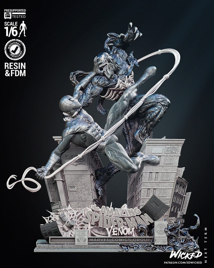 P站图纸印象馆 3DWicked 漫威 蜘蛛侠VS毒液 3DWicked 漫威 蜘蛛侠VS毒液