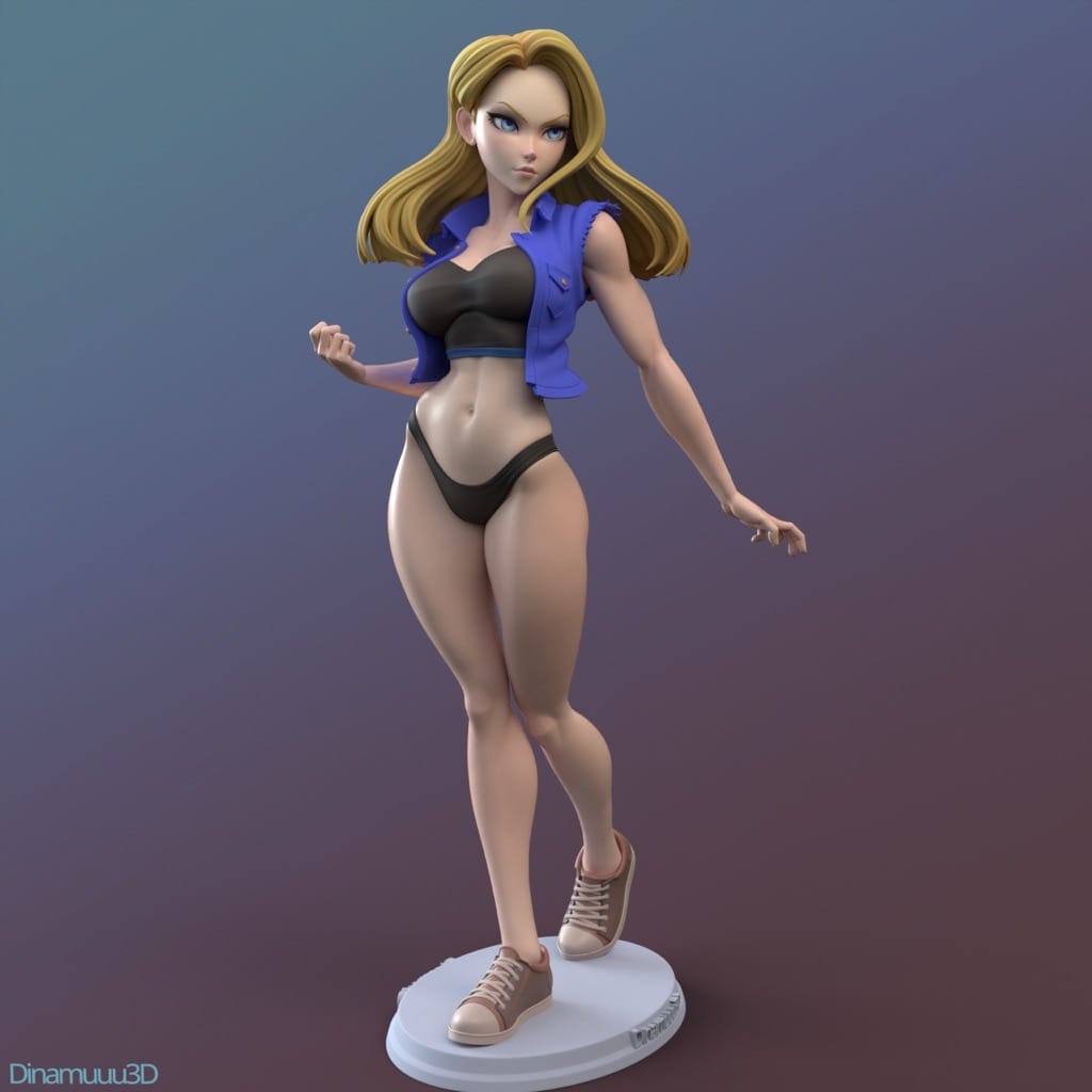 P站图纸印象馆 Dinamuuu 3D 龙珠 人造人18号 Dinamuuu 3D 龙珠 人造人18号