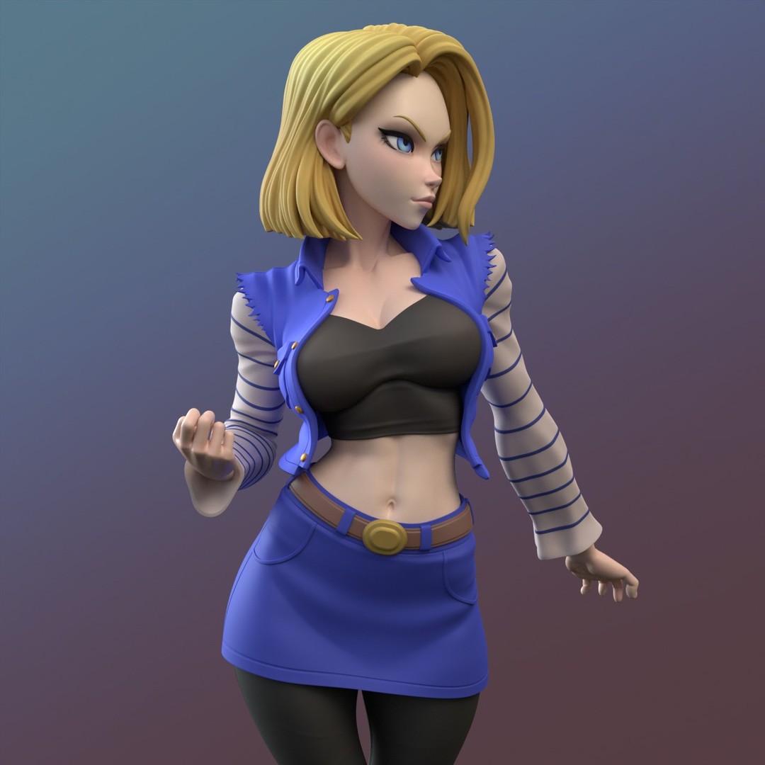 P站图纸印象馆 Dinamuuu 3D 龙珠 人造人18号 Dinamuuu 3D 龙珠 人造人18号