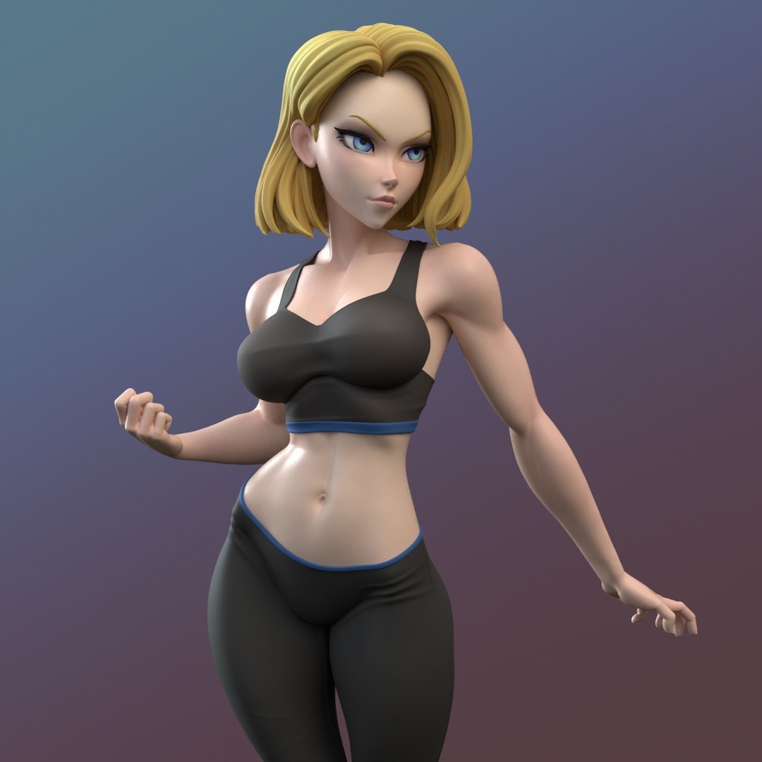 P站图纸印象馆 Dinamuuu 3D 龙珠 人造人18号 Dinamuuu 3D 龙珠 人造人18号