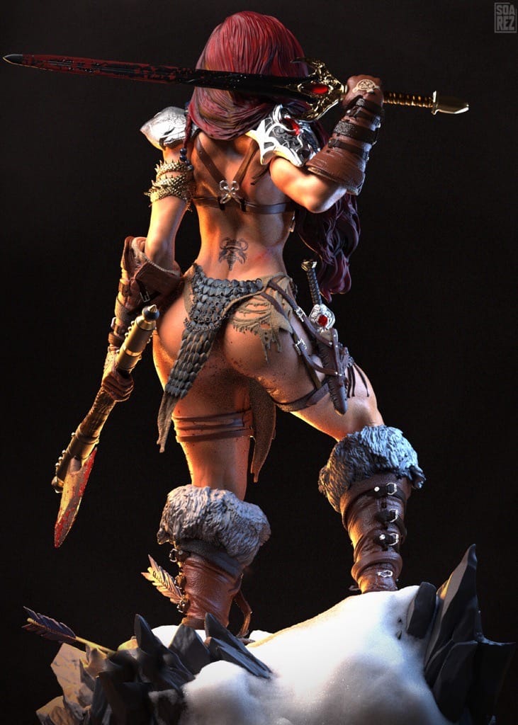 P站图纸印象馆 Soarez3D 女王神剑 红发索尼娅 Soarez3D 女王神剑 红发索尼娅