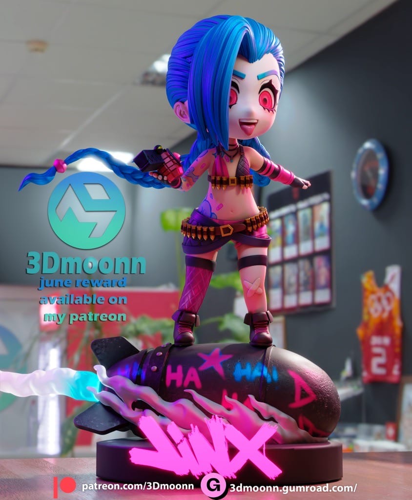 P站图纸印象馆 3Dmoonn 英难联盟 金克斯 3Dmoonn 英难联盟 金克斯