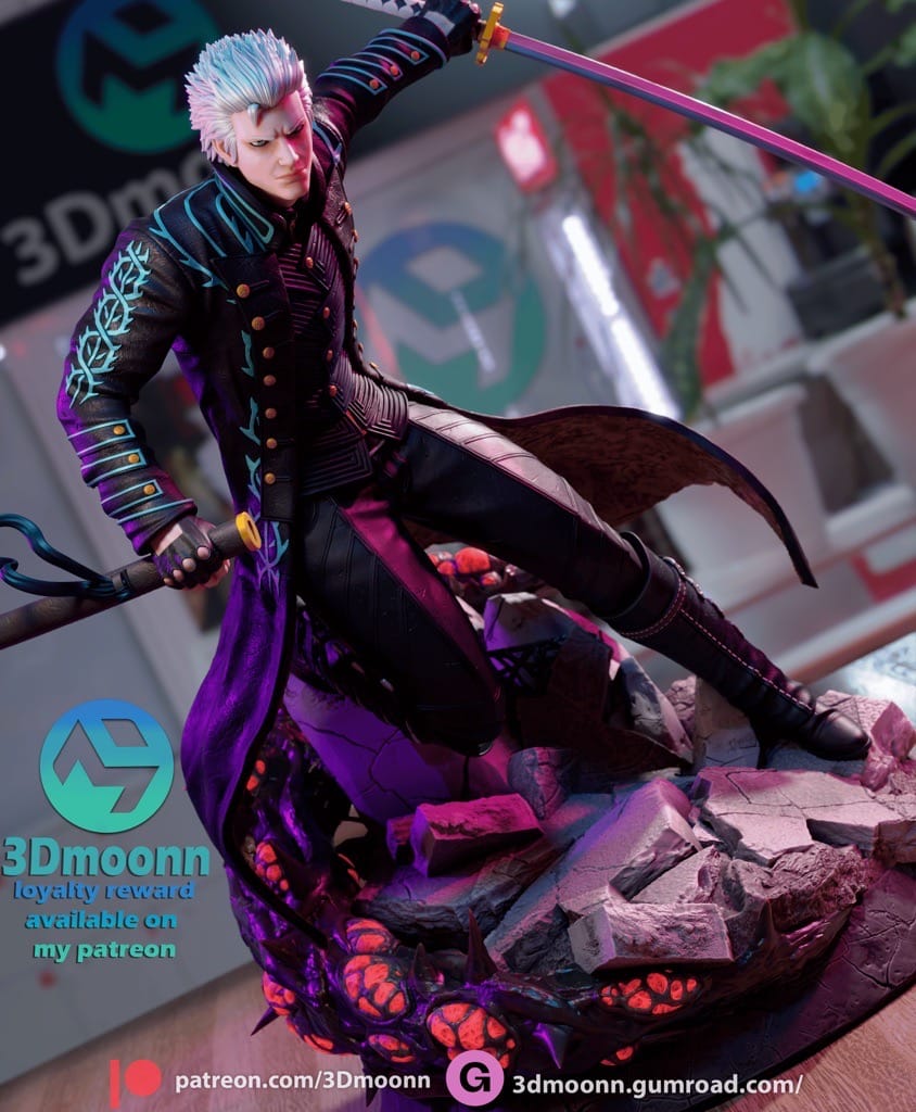 P站图纸印象馆 3Dmoonn 鬼泣 维吉尔 3Dmoonn 鬼泣 维吉尔