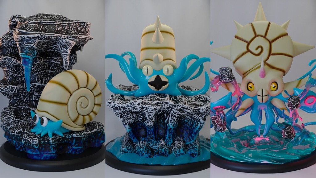 P站图纸印象馆 精灵宝可梦 菊石兽 精灵宝可梦 菊石兽