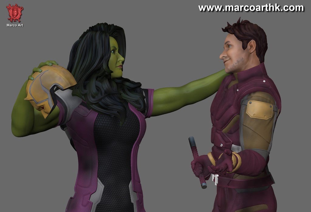 P站图纸印象馆 Marco Art 漫威 女绿巨人和夜魔侠 Marco Art 漫威 女绿巨人和夜魔侠