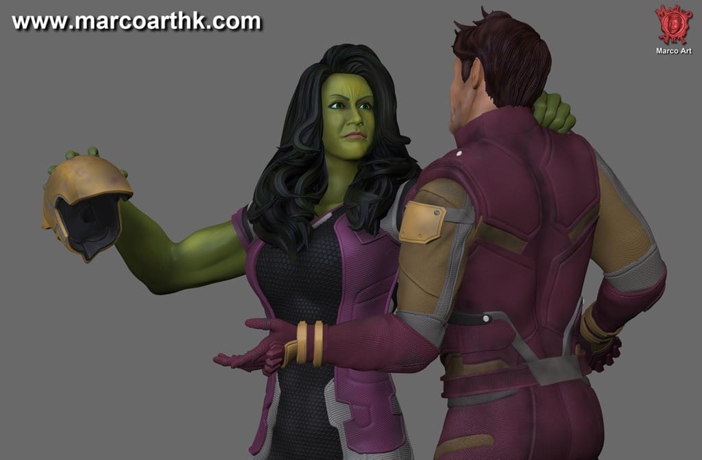 P站图纸印象馆 Marco Art 漫威 女绿巨人和夜魔侠 Marco Art 漫威 女绿巨人和夜魔侠