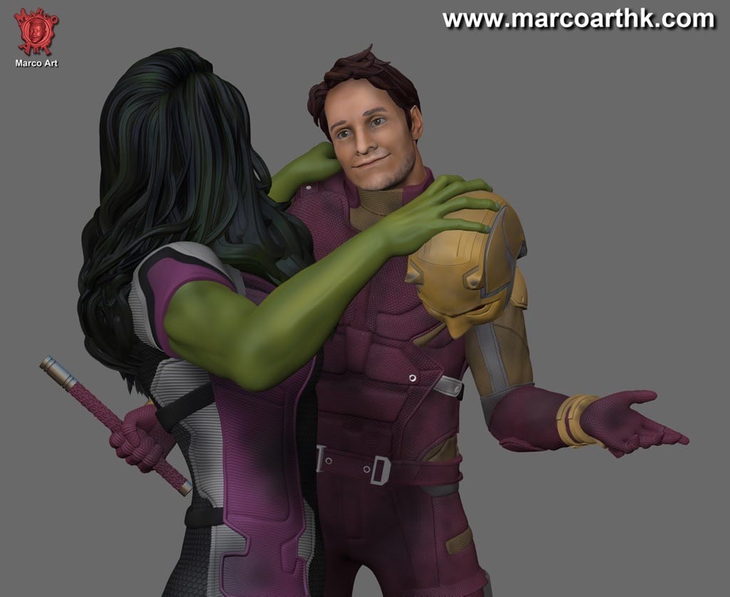 P站图纸印象馆 Marco Art 漫威 女绿巨人和夜魔侠 Marco Art 漫威 女绿巨人和夜魔侠