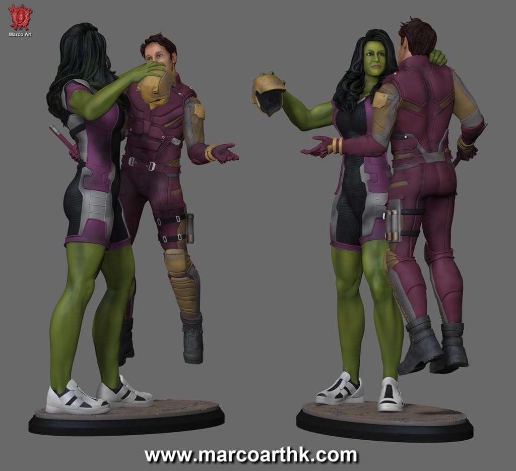 P站图纸印象馆 Marco Art 漫威 女绿巨人和夜魔侠 Marco Art 漫威 女绿巨人和夜魔侠