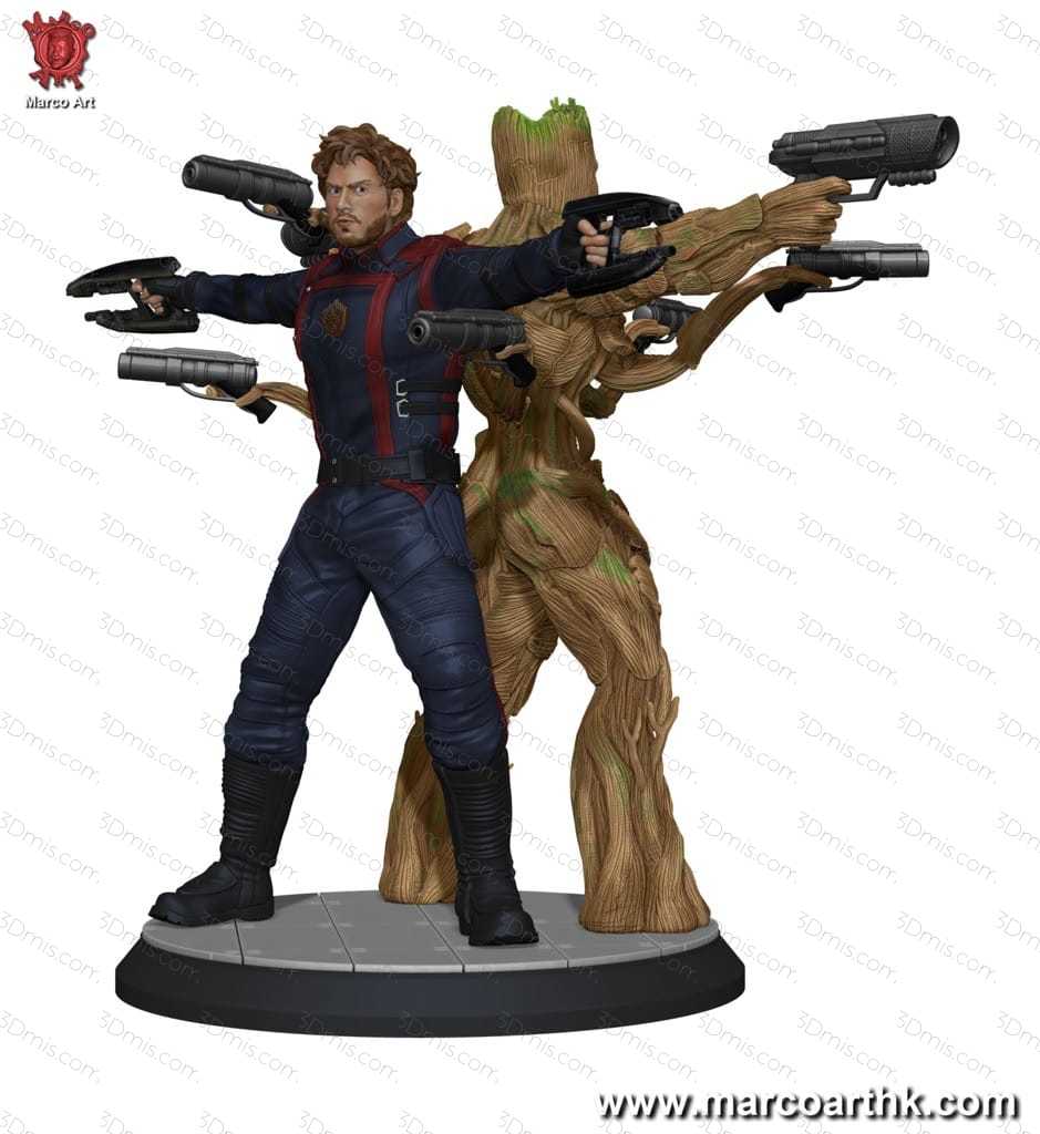 P站图纸印象馆 Marco Art 漫威 星爵和格鲁特 Marco Art 漫威 星爵和格鲁特