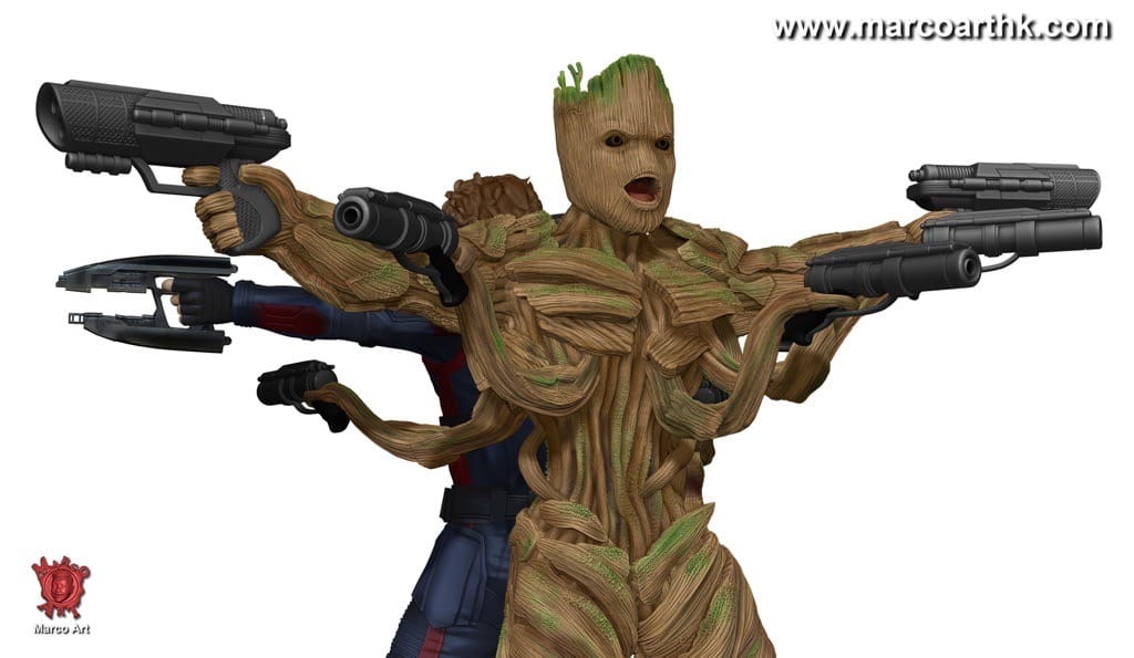 P站图纸印象馆 Marco Art 漫威 星爵和格鲁特 Marco Art 漫威 星爵和格鲁特