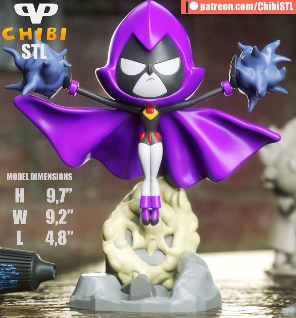 P站图纸印象馆 Chibi STL DC漫画 渡鸦 Chibi STL DC漫画 渡鸦