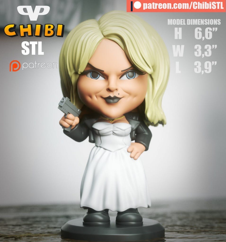 P站图纸印象馆 Chibi STL 鬼娃新娘 蒂芙尼 Chibi STL 鬼娃新娘 蒂芙尼