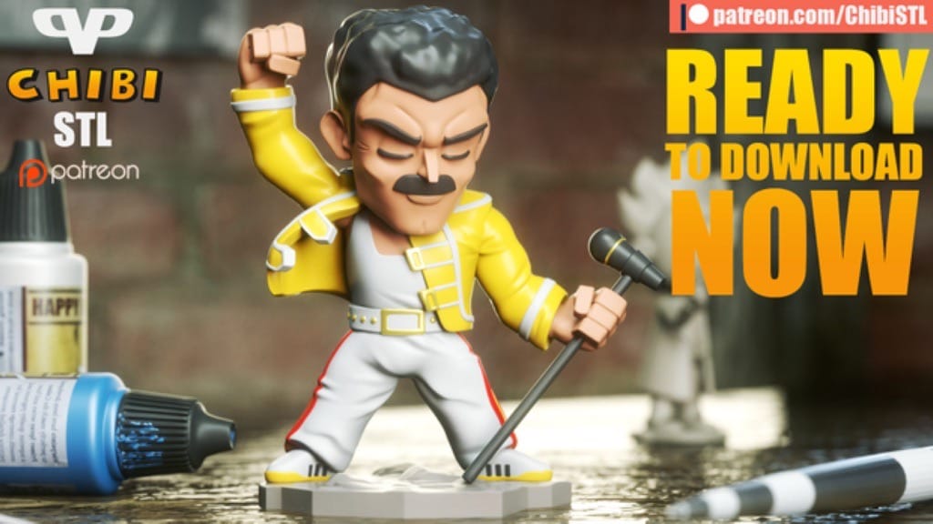 P站图纸印象馆 Chibi STL 皇后乐队 佛莱迪·摩克瑞 Chibi STL 皇后乐队 佛莱迪·摩克瑞