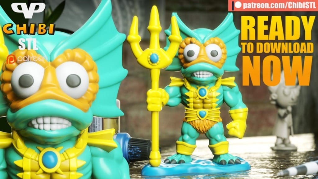 P站图纸印象馆 Chibi STL 宇宙中的巨人希曼 鱼人 Chibi STL 宇宙中的巨人希曼 鱼人