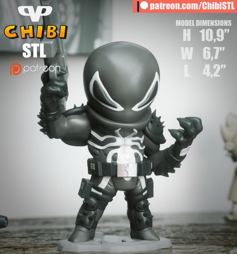 P站图纸印象馆 Chibi STL 毒液特工和蓝甲虫 Chibi STL 毒液特工和蓝甲虫