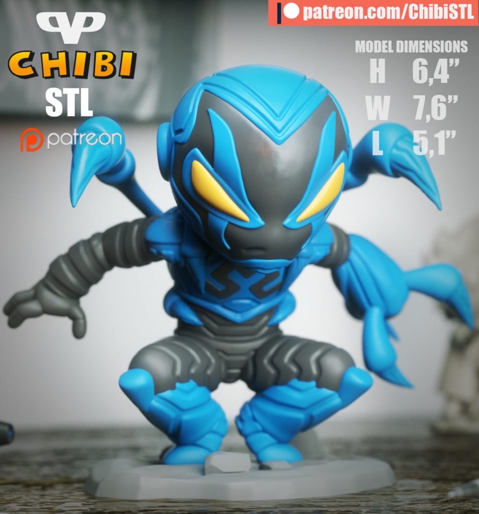 P站图纸印象馆 Chibi STL 毒液特工和蓝甲虫 Chibi STL 毒液特工和蓝甲虫