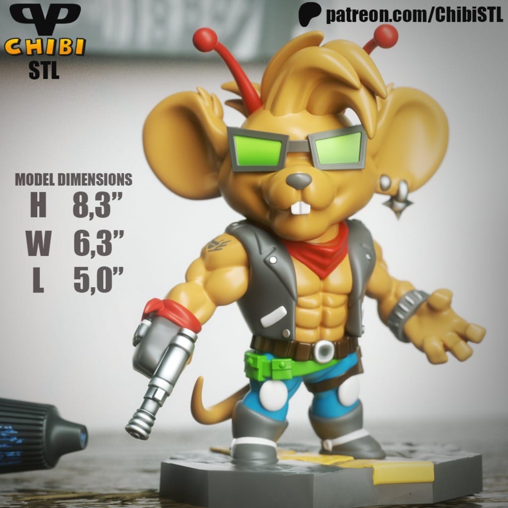 P站图纸印象馆 Chibi STL 漫威 火星鼠骑士 斯罗特 Chibi STL 漫威 火星鼠骑士 斯罗特