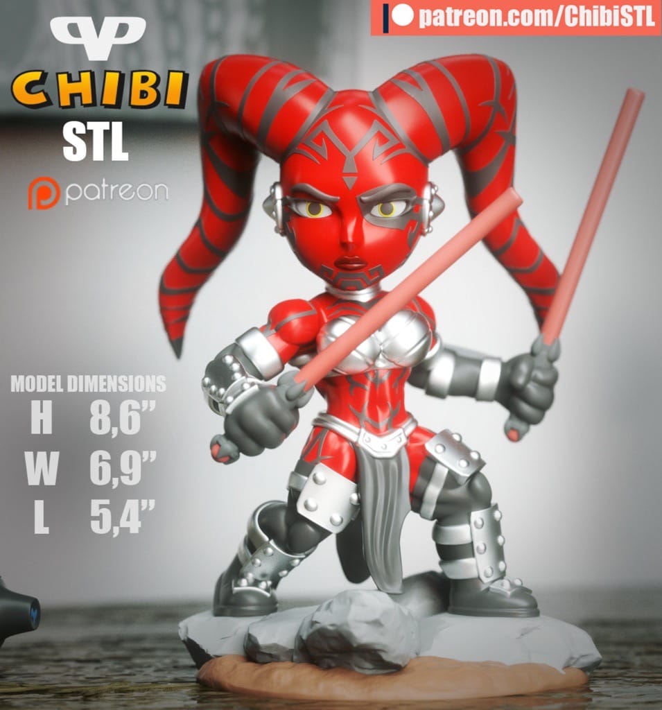 P站图纸印象馆 Chibi STL 星球大战 达斯·塔隆 Chibi STL 星球大战 达斯·塔隆