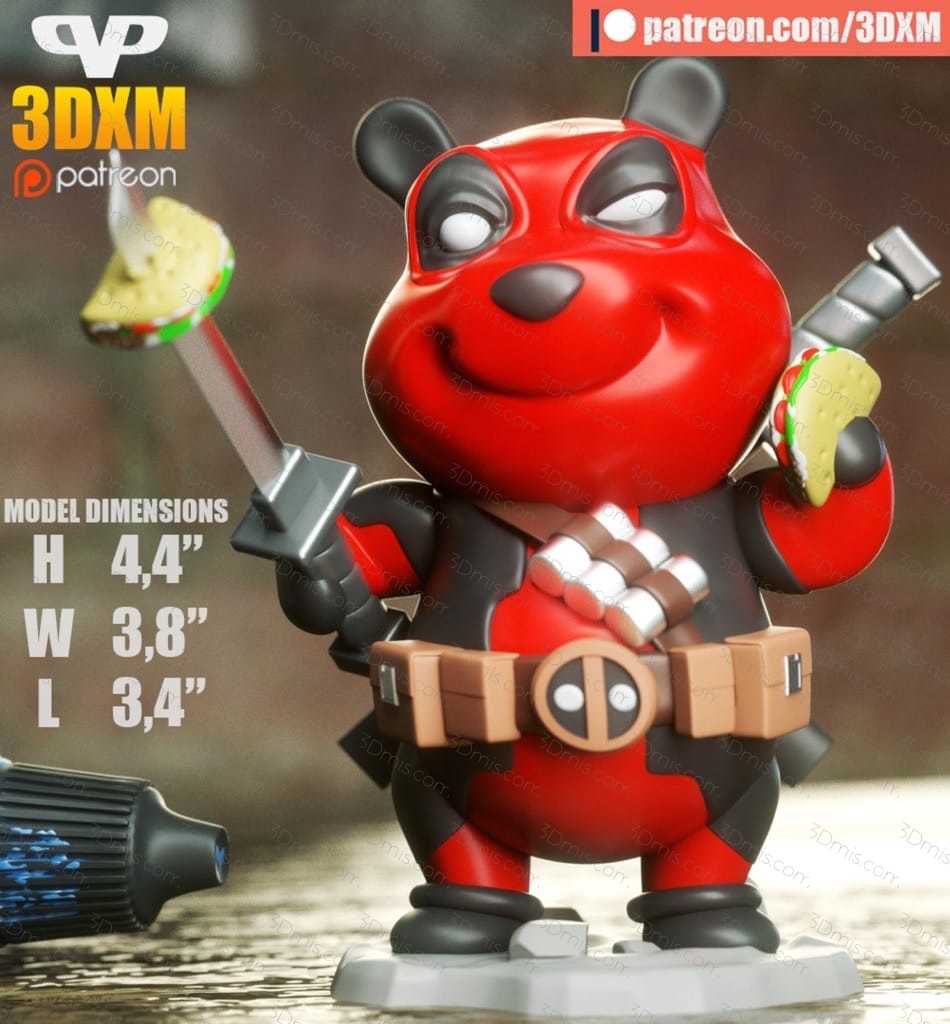 P站图纸印象馆 Chibi STL 漫威 死侍 Chibi STL 漫威 死侍