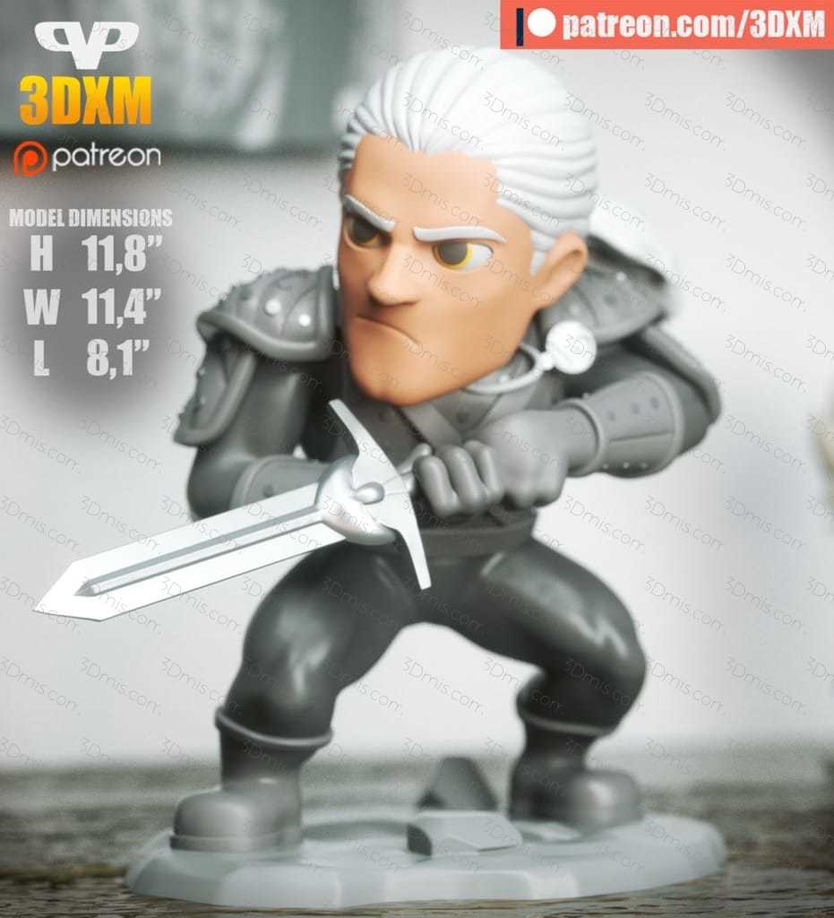 Chibi STL 猎魔人 亨利·卡维尔