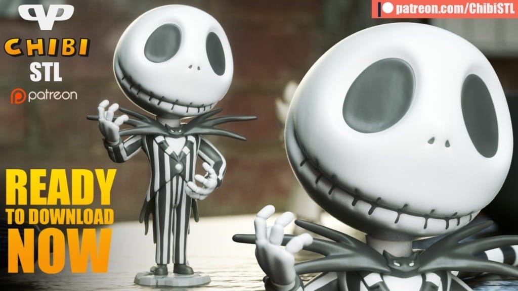 P站图纸印象馆 Chibi STL 圣诞夜惊魂 骷髅杰克 Chibi STL 圣诞夜惊魂 骷髅杰克