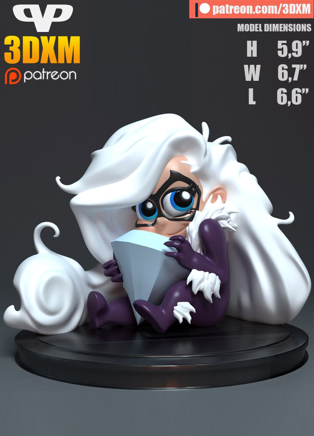 P站图纸印象馆 Chibi STL 漫威 神奇蜘蛛侠 黑猫 Chibi STL 漫威 神奇蜘蛛侠 黑猫