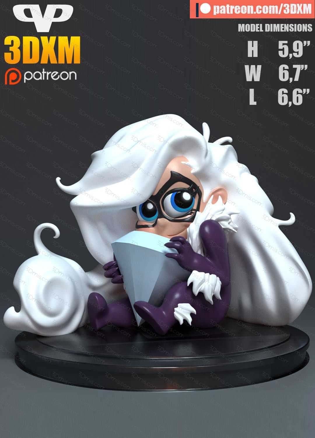 P站图纸印象馆 Chibi STL 漫威 神奇蜘蛛侠 黑猫 Chibi STL 漫威 神奇蜘蛛侠 黑猫