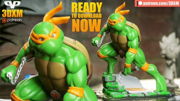 P站图纸印象馆 Chibi STL 忍者神龟 米开朗基罗 Chibi STL 忍者神龟 米开朗基罗