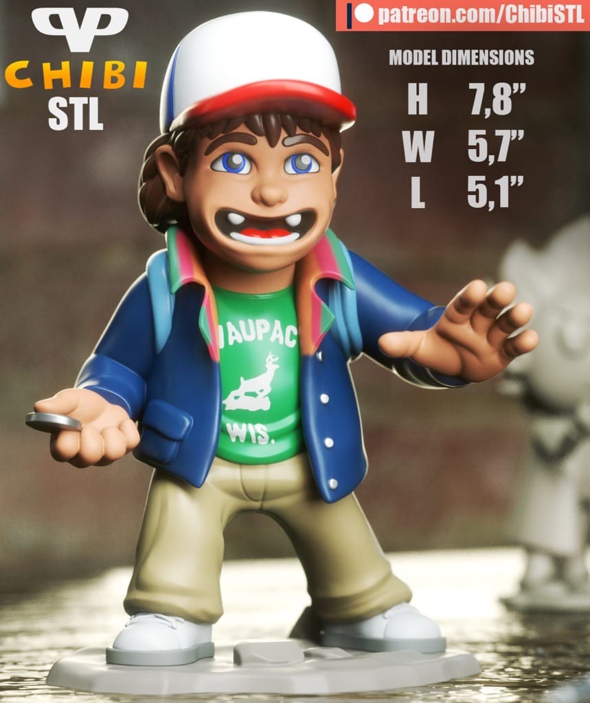 P站图纸印象馆 Chibi STL 怪奇物语 达斯汀·亨德森 Chibi STL 怪奇物语 达斯汀·亨德森