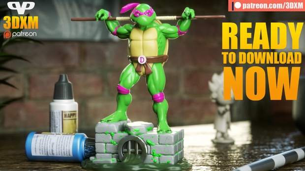 P站图纸印象馆 Chibi STL 忍者神龟 多纳泰罗 Chibi STL 忍者神龟 多纳泰罗