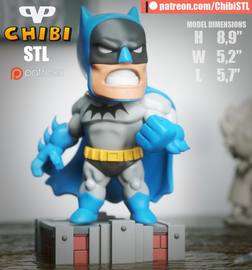 P站图纸印象馆 Chibi STL DC漫画 蝙蝠侠 Chibi STL DC漫画 蝙蝠侠