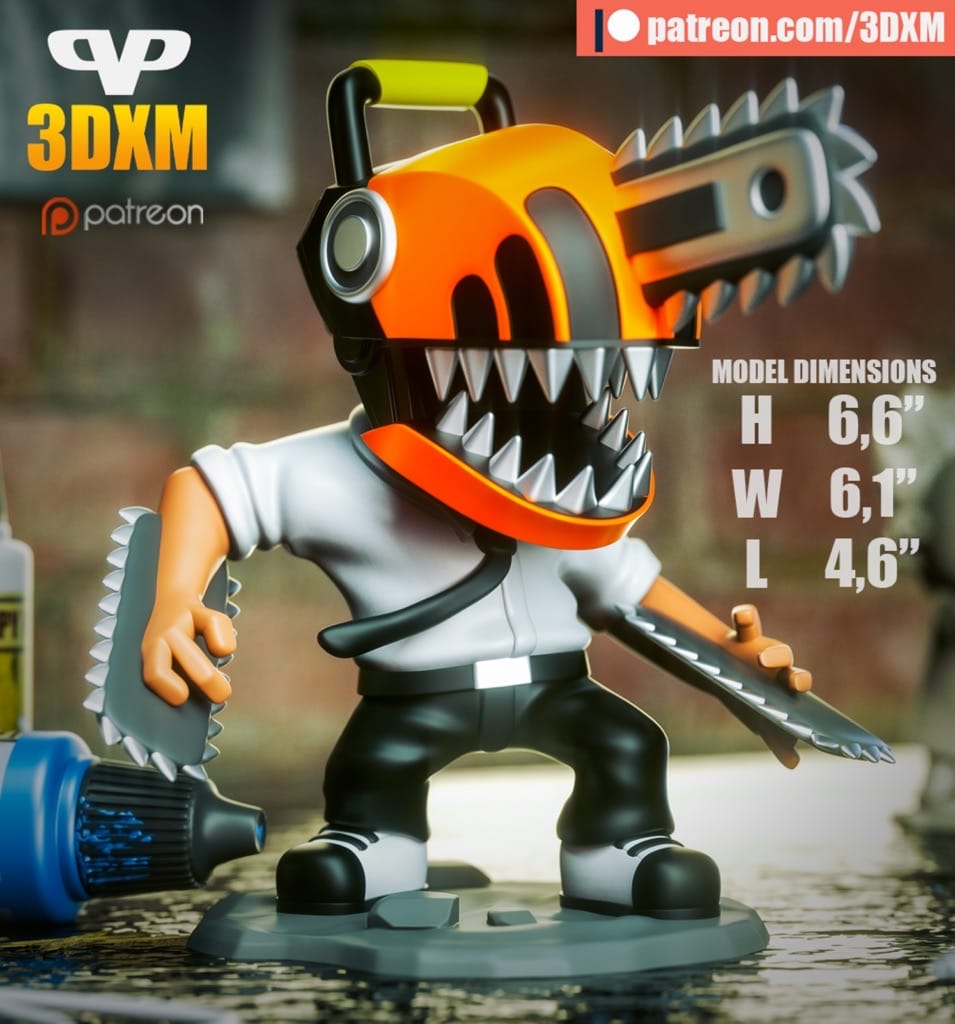 P站图纸印象馆 Chibi STL 链锯人 Chibi STL 链锯人