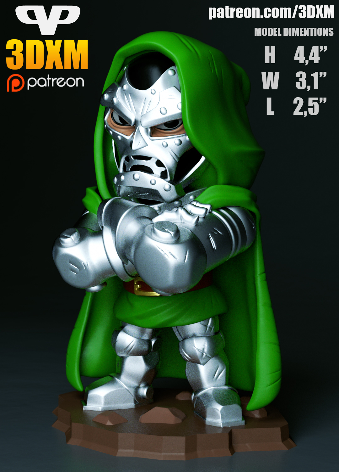 P站图纸印象馆 Chibi STL 神奇四侠 毁灭博士 Chibi STL 神奇四侠 毁灭博士