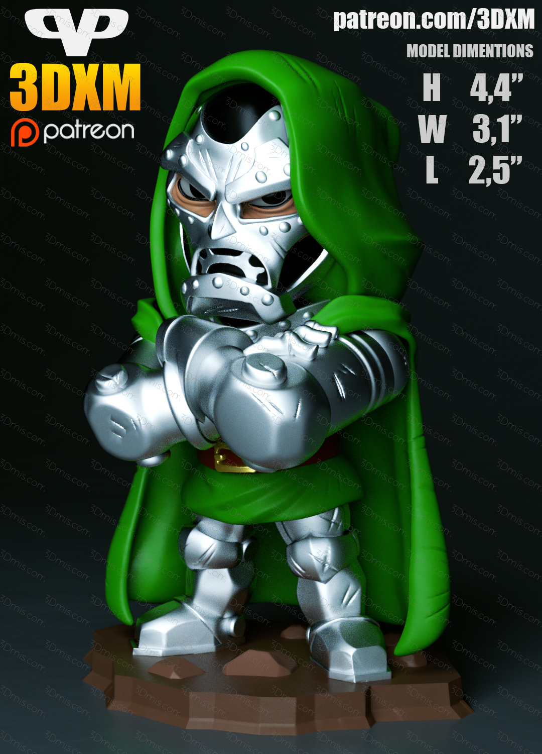 P站图纸印象馆 Chibi STL 神奇四侠 毁灭博士 Chibi STL 神奇四侠 毁灭博士