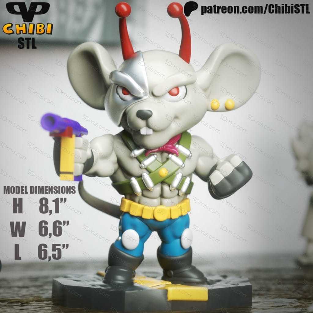 P站图纸印象馆 Chibi STL 火星鼠骑士 维尼 Chibi STL 火星鼠骑士 维尼