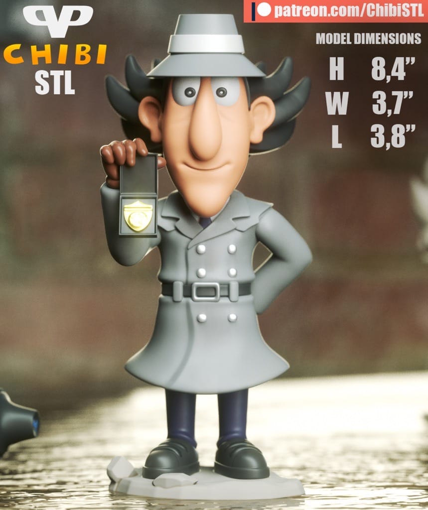 P站图纸印象馆 Chibi STL 神探加杰特 Chibi STL 神探加杰特