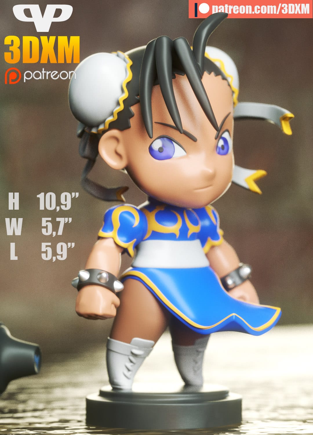 P站图纸印象馆 Chibi STL 街头霸王 春丽 Chibi STL 街头霸王 春丽