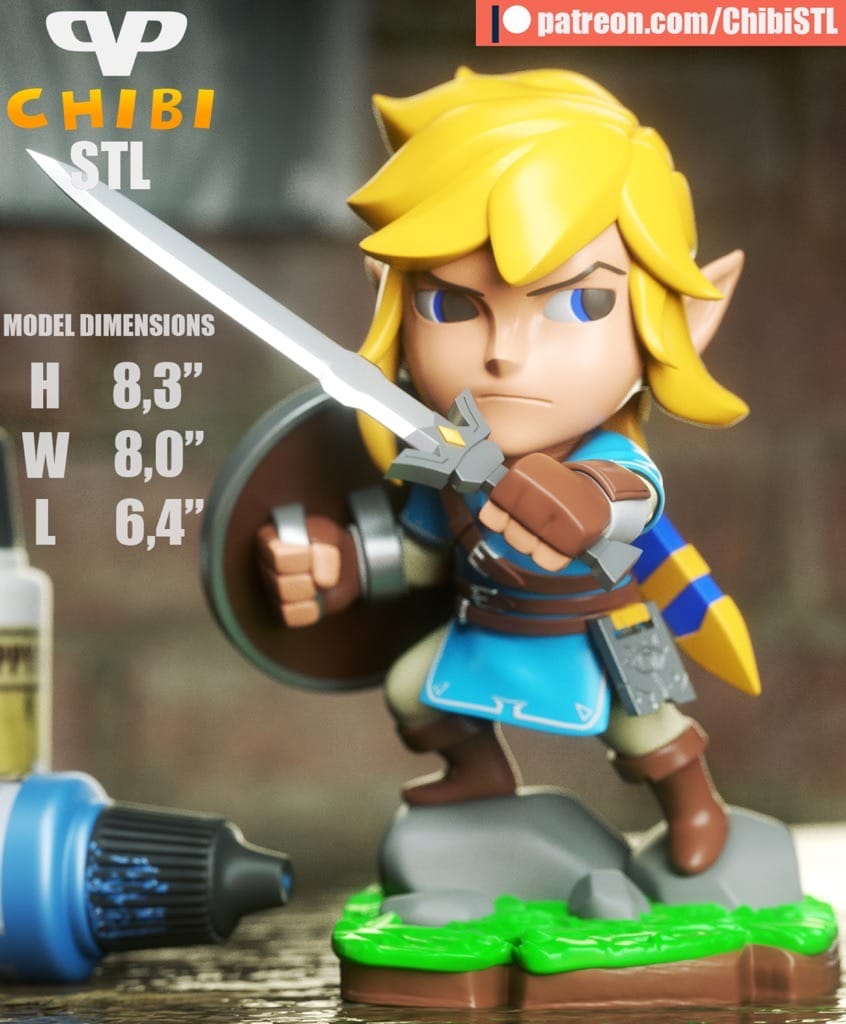 P站图纸印象馆 Chibi STL 塞尔达传说 林克 Chibi STL 塞尔达传说 林克