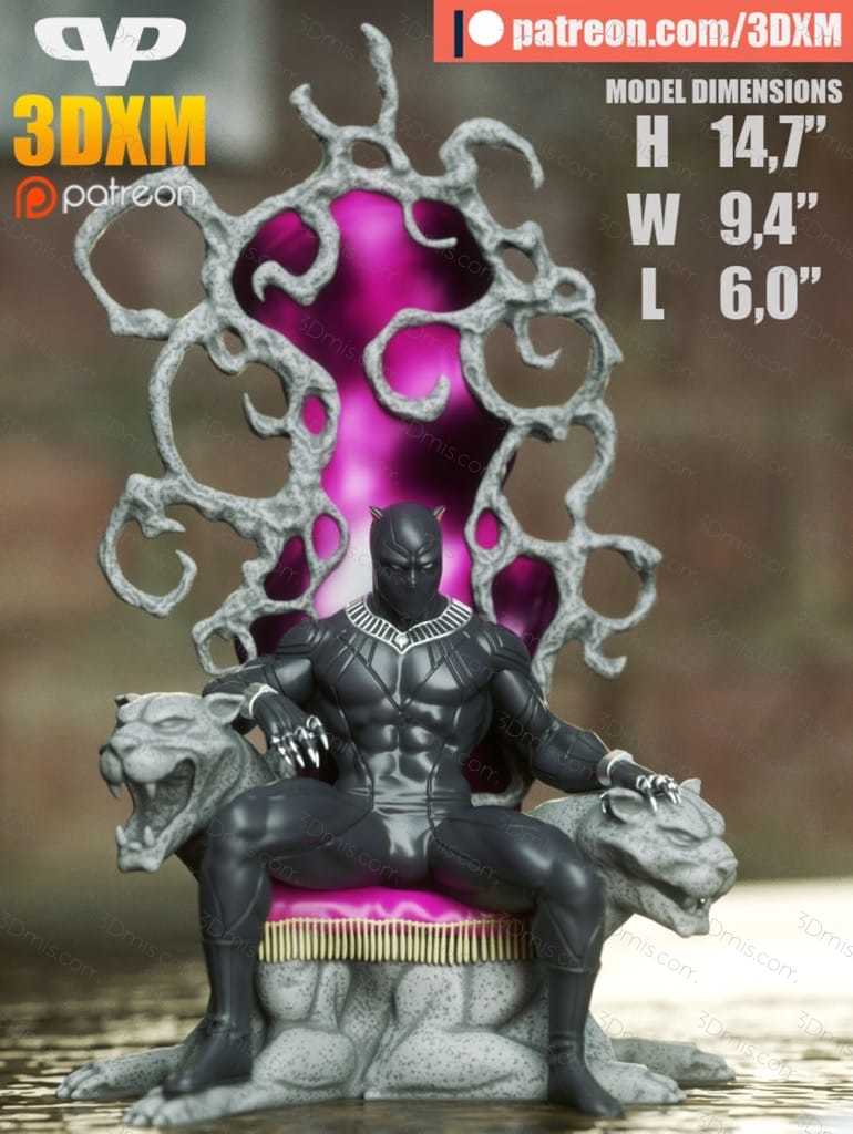 P站图纸印象馆 Chibi STL 漫威 黑豹 Chibi STL 漫威 黑豹