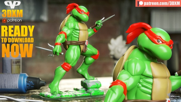 P站图纸印象馆 Chibi STL 忍者神龟 拉斐尔 Chibi STL 忍者神龟 拉斐尔