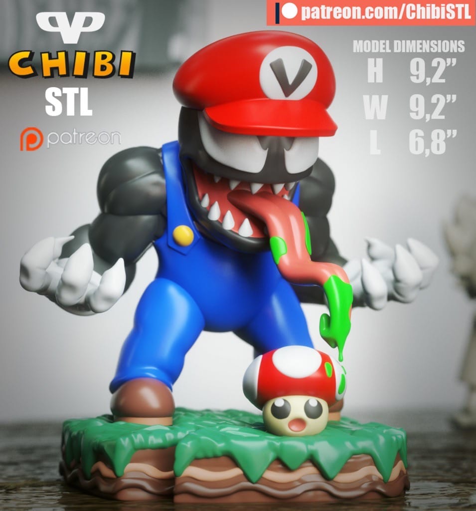 P站图纸印象馆 Chibi STL 超级马里奥 Chibi STL 超级马里奥