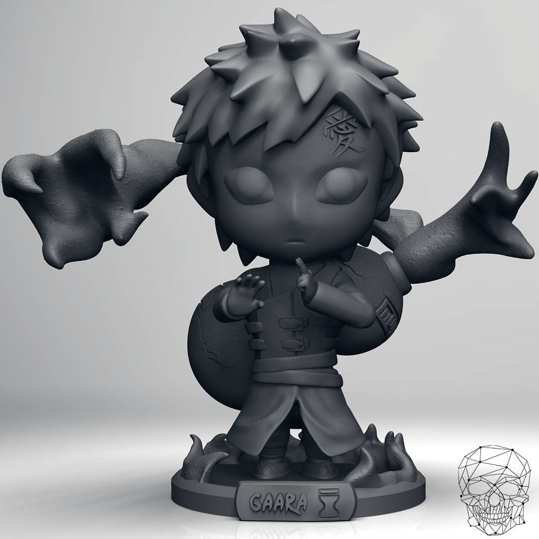 P站图纸印象馆 Chibi STL 火影忍者 我爱罗 Chibi STL 火影忍者 我爱罗