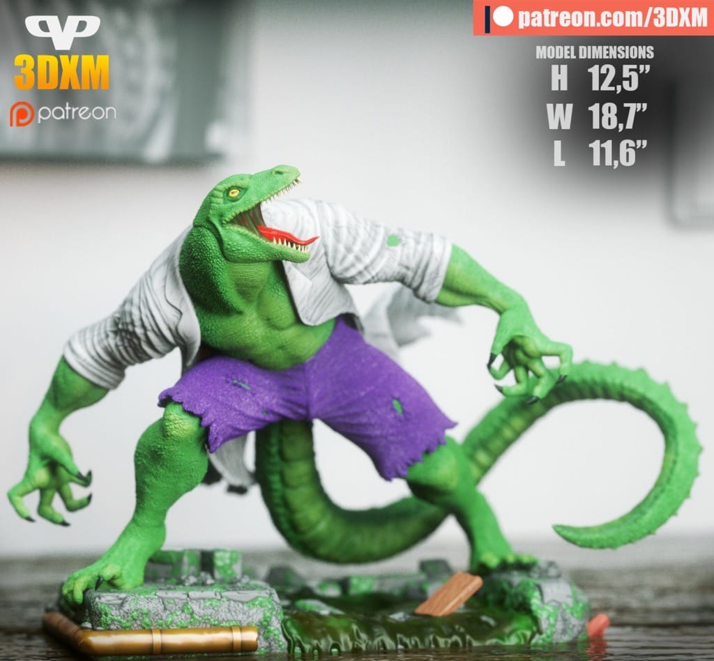 P站图纸印象馆 Chibi STL 漫威 蜥蜴教授 Chibi STL 漫威 蜥蜴教授