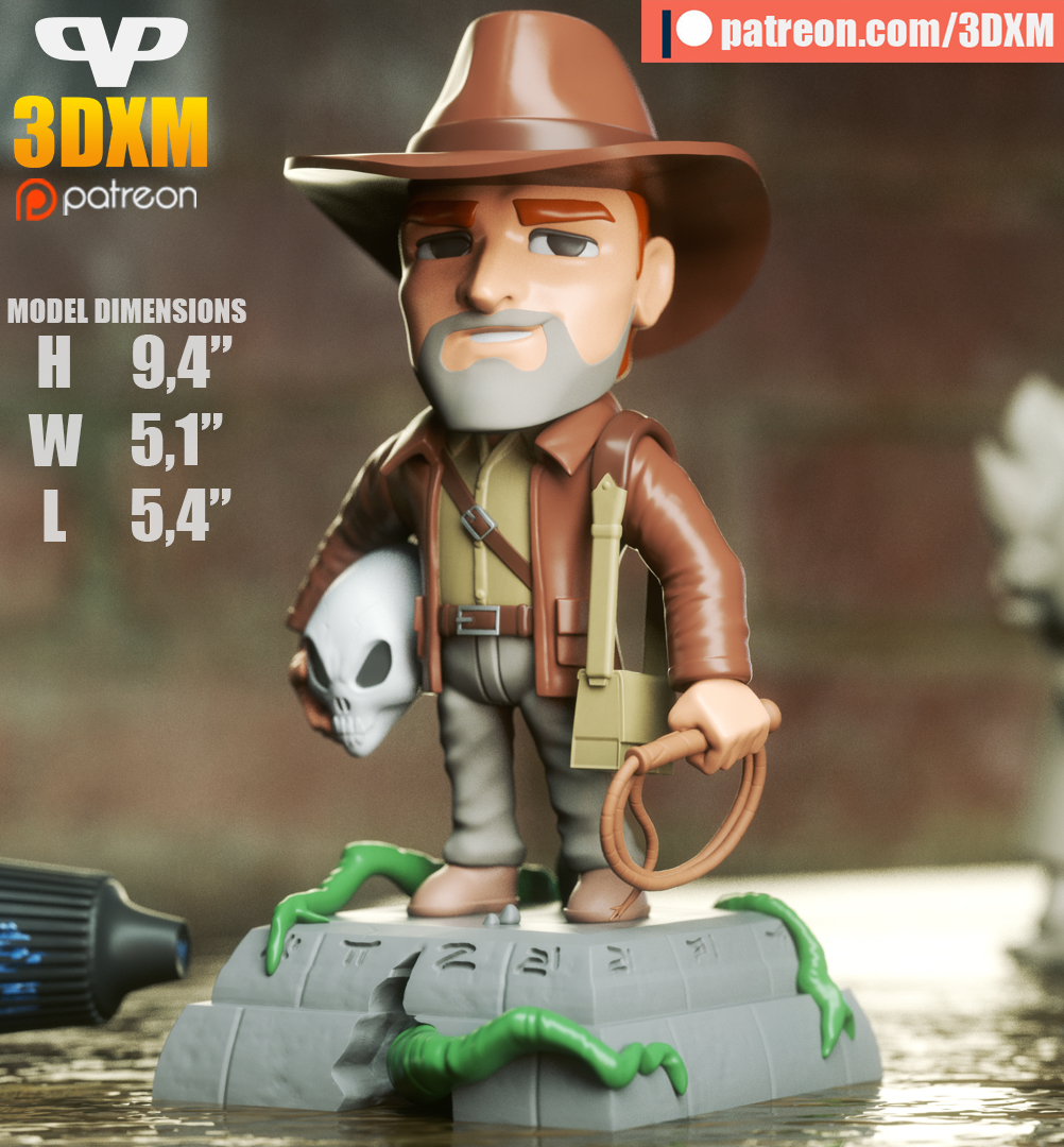 P站图纸印象馆 Chibi STL 夺宝奇兵 印第安纳·琼斯 Chibi STL 夺宝奇兵 印第安纳·琼斯