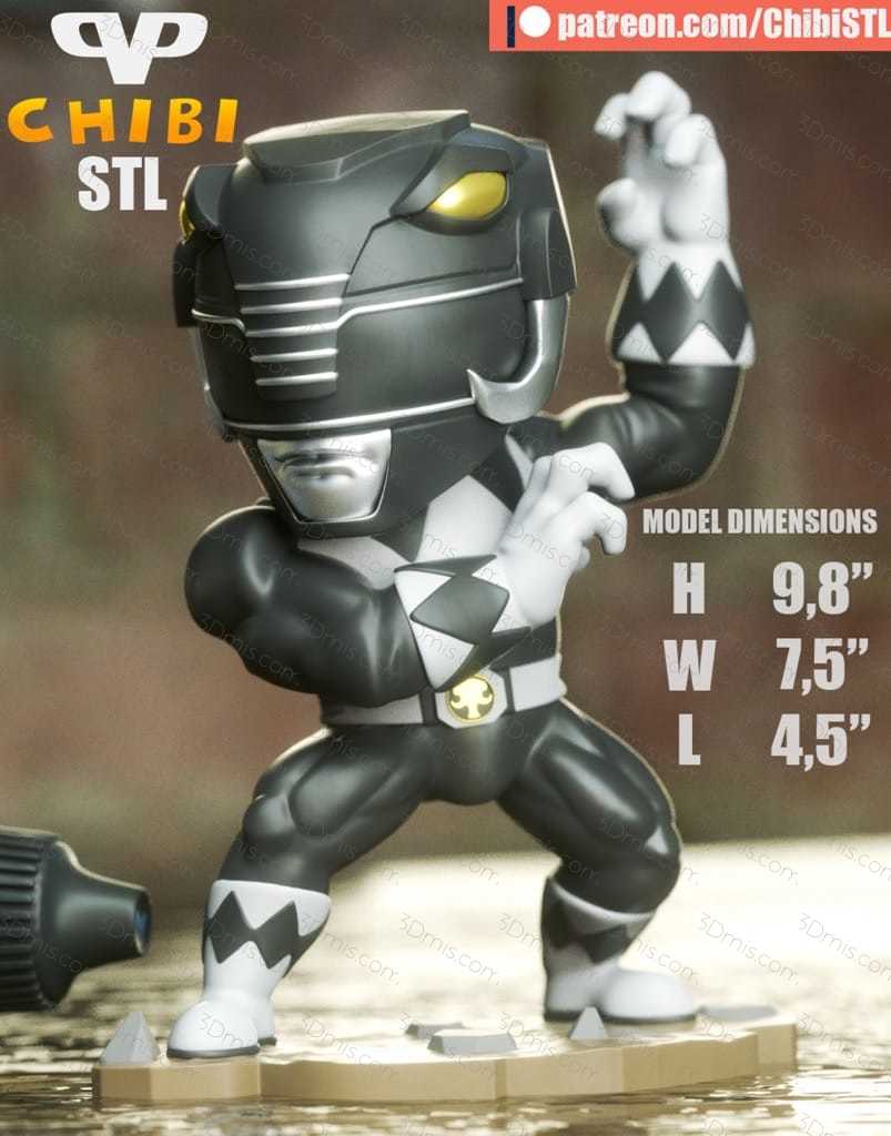 Chibi STL 恐龙战队 黑色战士