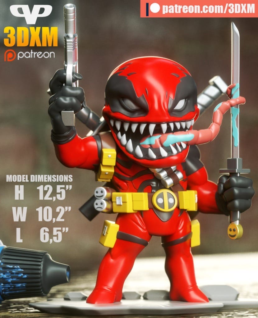 P站图纸印象馆 Chibi STL 漫威 毒液 Chibi STL 漫威 毒液